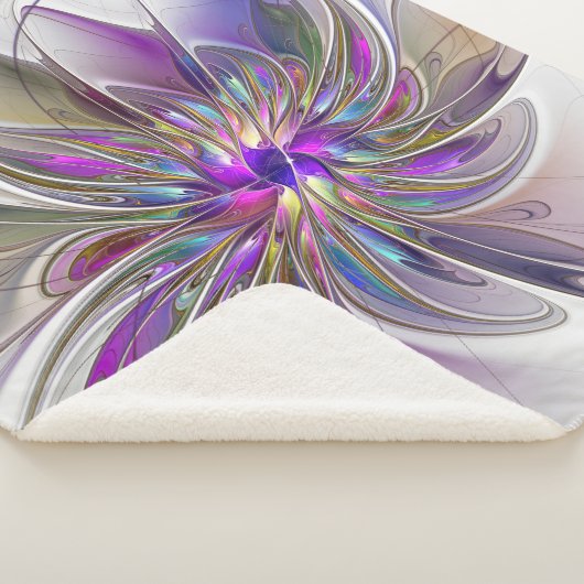 Energetische, farbenfrohe Abstrakte Fraktal Kunst Sherpadecke (3/4)