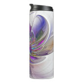 Energetische, farbenfrohe Abstrakte Fraktal Kunst  Thermosbecher (Nach rechts gedreht)