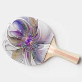 Energetische, farbenfrohe Abstrakte Fraktal Kunst  Tischtennis Schläger (Seitenansicht)