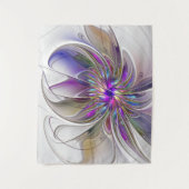 Energetische, farbenfrohe Abstrakte Fraktal Kunst  Wandteppich (Vorderseite)