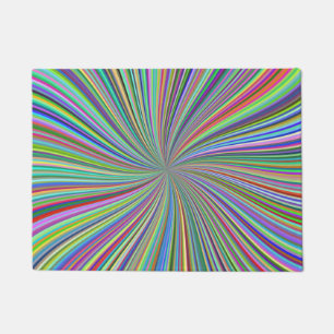 Energetische farbenfrohe Ribbon Sunburst Fußmatte