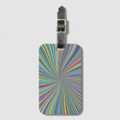 Energetische farbenfrohe Ribbon Sunburst Gepäckanhänger (Vorderseite Vertikal)
