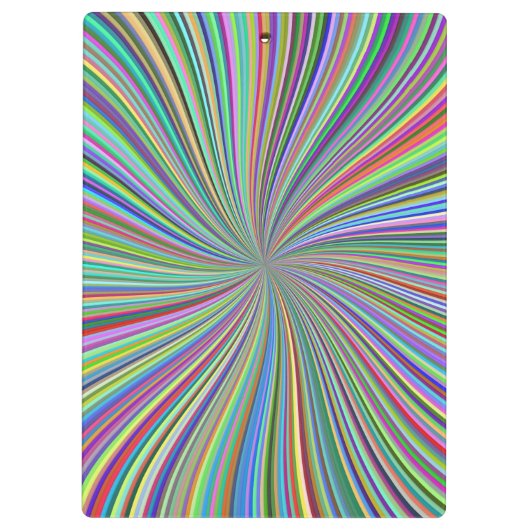 Energetische farbenfrohe Ribbon Sunburst Klemmbrett (Rückseite)