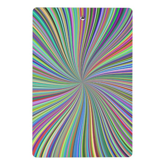 Energetische farbenfrohe Ribbon Sunburst Mini Klemmbrett (Rückseite)