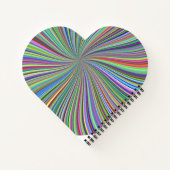 Energetische farbenfrohe Ribbon Sunburst Notizblock (Rückseite)