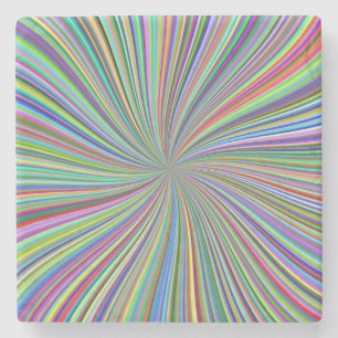 Energetische farbenfrohe Ribbon Sunburst Steinuntersetzer