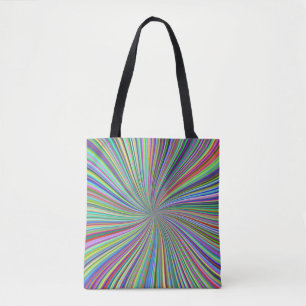 Energetische farbenfrohe Ribbon Sunburst Tasche