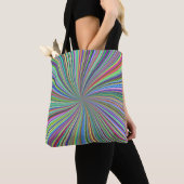 Energetische farbenfrohe Ribbon Sunburst Tasche (Von Nahem)