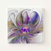 Energetische, farbige Blume des Abstrakten Fraktal Notizblock (Rückseite)