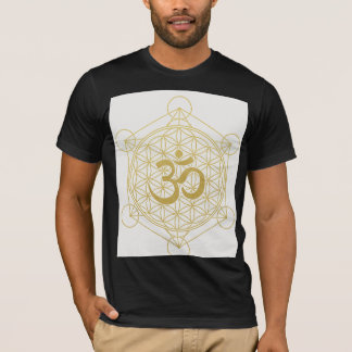 Energetische Fusion: Om-Symbol trifft heilige Geom T-Shirt