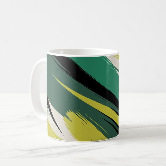 Energetische Grünstreifen Kaffeetasse (Vorderseite Links)