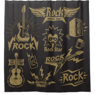 Energetische Rockmusik Duschvorhang