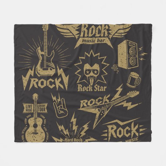 Energetische Rockmusik Fleecedecke (Vorderseite (Horizontal))