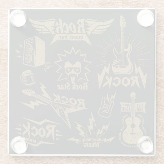 Energetische Rockmusik Glasuntersetzer (Rückseite)