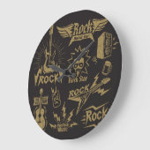 Energetische Rockmusik Große Wanduhr (Winkel)