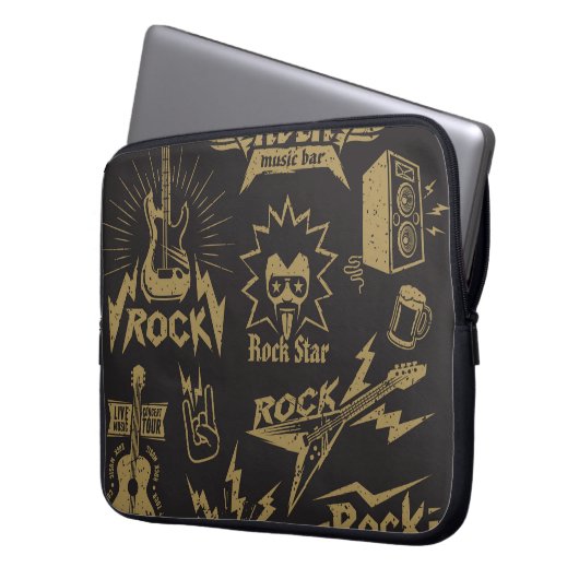 Energetische Rockmusik Laptopschutzhülle (Vorderseite Links)