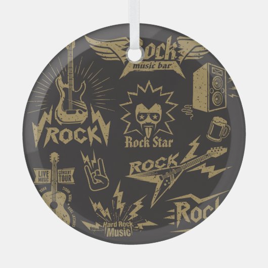 Energetische Rockmusik Ornament Aus Glas (Vorderseite)