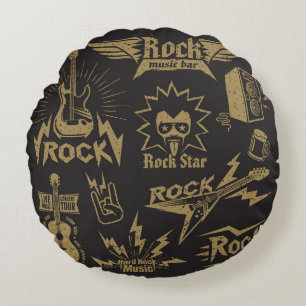 Energetische Rockmusik Rundes Kissen