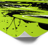 Energetische Schlaganfälle von grün und schwarz Poster (Ecke)