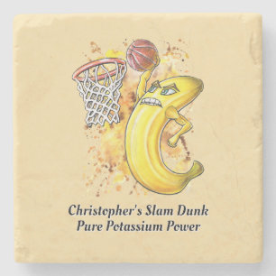 Energetische Slam Dunk Banana Fruitarian Sports 🍌 Steinuntersetzer