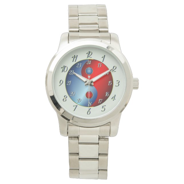 Energetischer Kristall Green Yin Yang Armbanduhr (Vorderseite)