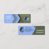 Energetisches Blaues Vorwärts-Pfeile Spedition Mini Visitenkarte (Vorne/Hinten)