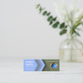 Energetisches Blaues Vorwärts-Pfeile Spedition Mini Visitenkarte (Stehend Vorderseite)