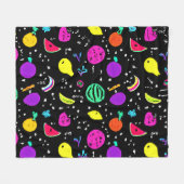 Energetisches Neon Frucht Dance Fleecedecke (Vorderseite (Horizontal))