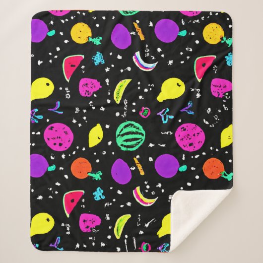 Energetisches Neon Frucht Dance Sherpadecke (Vorderseite)