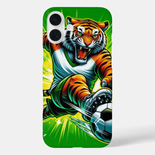 Energetisches Tiger-Spiel Fußball Case-Mate iPhone Hülle (Rückseite)
