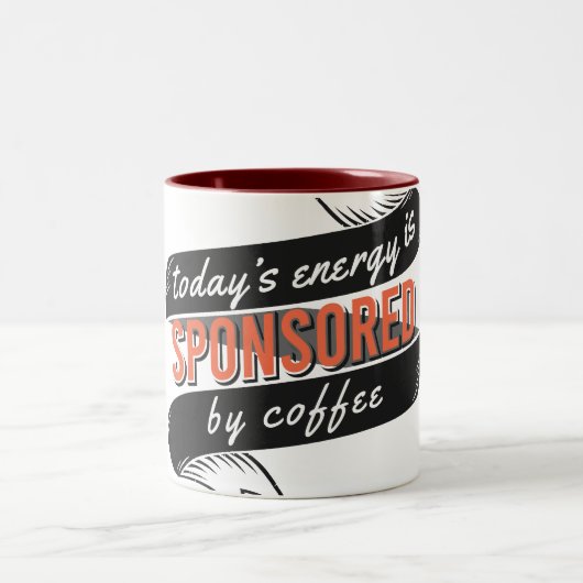 Energie aus Kaffee Zweifarbige Tasse (Mittel)
