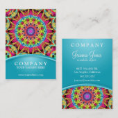 Energie-BlumeMandala - chubby Blau Visitenkarte (Vorne/Hinten)