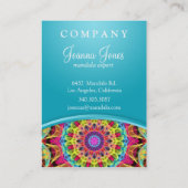 Energie-BlumeMandala - chubby Blau Visitenkarte (Rückseite)