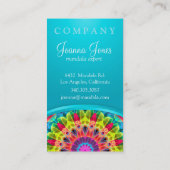 Energie-BlumeMandala - Gelb/Orange Visitenkarte (Rückseite)