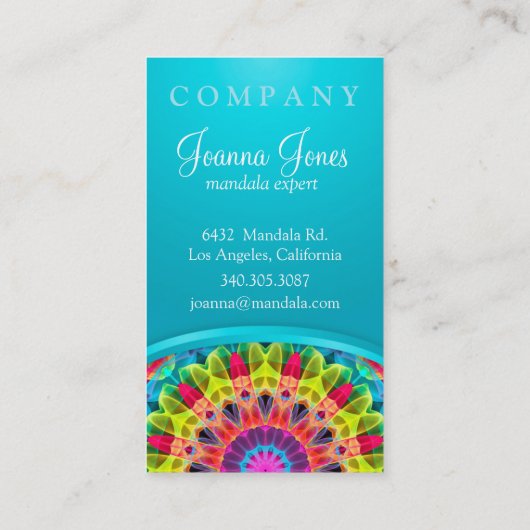 Energie-BlumeMandala - Gelb/Orange Visitenkarte (Rückseite)