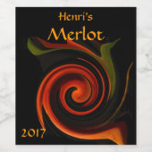 Energie des Abstrakten Roten Weinetiketts Weinetikett (Einzelnes Label)