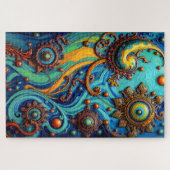 Energie des Universums: Abstraktes Barockmuster Puzzle (Horizontal)