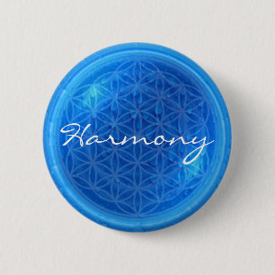 Energie des Wassers mit Blume des Lebens   Harmoni Button