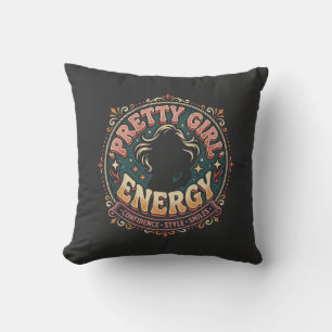 Energie einer hübschen Frau, vintage Ästhetik Kissen