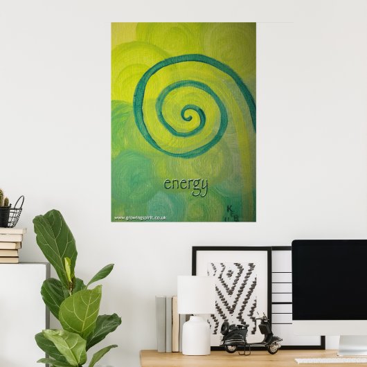 "Energie" Gemälde für Herzkunst Poster (Heimbüro)