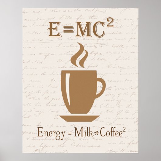 Energie gleicht Milchzeit Kaffeepopster Poster (Vorne)
