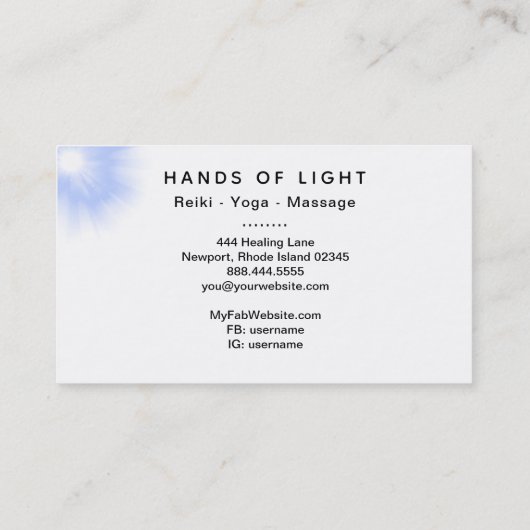 *~* Energie-HandReiki heilende Licht-Sterne Visitenkarte (Rückseite)