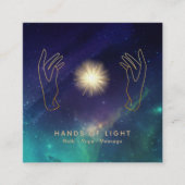 *~* Energie-Handuniversum-kosmisches Stern-Licht Quadratische Visitenkarte (Vorderseite)