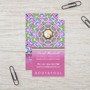 Energie-heilende holistische rosa visitenkarte