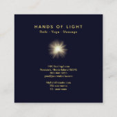 *~* Energie-heilender Handball Reiki heller Marine Quadratische Visitenkarte (Rückseite)