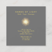 *~* Energie-heilender Handball Reiki hellgrau Quadratische Visitenkarte (Rückseite)