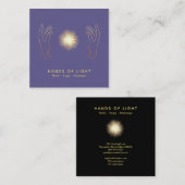 *~* Energie-heilender Handball Reiki hellpurpurn Quadratische Visitenkarte (Vorne/Hinten)