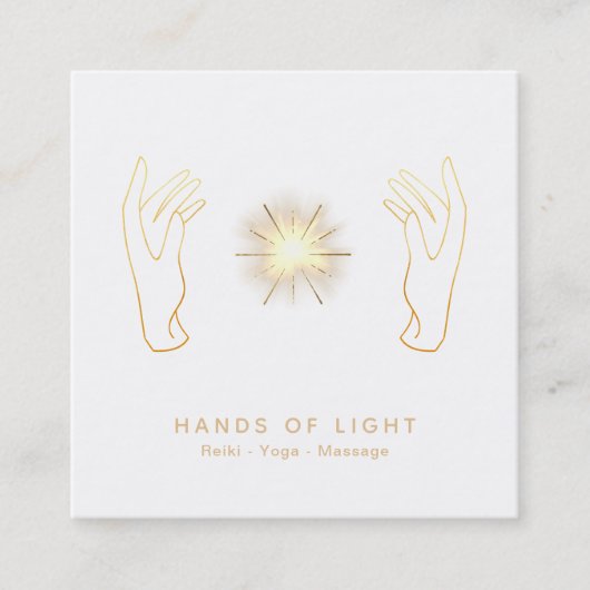 *~* Energie-heilender Handball von Reiki Licht Quadratische Visitenkarte (Vorderseite)