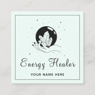 Energie Heiler Fortune Teller Mystic Hand Social  Quadratische Visitenkarte