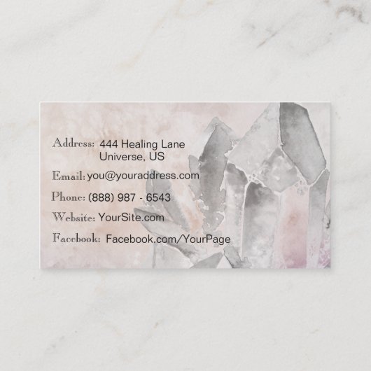 *~* Energie-Heiler Reiki Kristallyoga Reiki Visitenkarte (Rückseite)